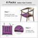 thumbnail image 4 of 4-Piece Dining Chair Seat Cushion Set, 40 x 40cm Comfortable Dining Chair Cushion, Kitchen Chair Cushion with Tie-Straps (Purple), 4 of 4