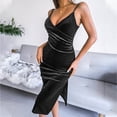 thumbnail image 1 of Lilgiuy Women Casual Slim Solid Color Buttocks Draw Back Suspenders Dress Fall Dresses for 2022 Spring Winter, 1 of 4