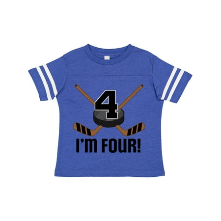 

Inktastic 4th Birthday Ice Hockey Sports Party Boys Gift Toddler Boy Girl T-Shirt