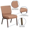 thumbnail image 2 of HERCULES Series 21''W Stacking Church Chair in Plum Fabric - Gold Vein Frame, 2 of 9