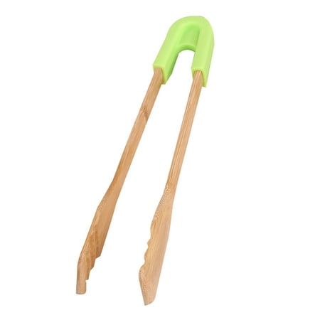 

Thinsont Bamboo Food Tong Kitchen Cooking Bread Snack Thicken Clips green square