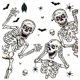 thumbnail image 2 of Nuevas pegatinas decorativas para pared de Halloween, pegatinas de esqueleto, pegatinas estáticas de espantapájaros con globos de Halloween, esqueletos (total de 4 hojas; material: pvc), 2 of 12