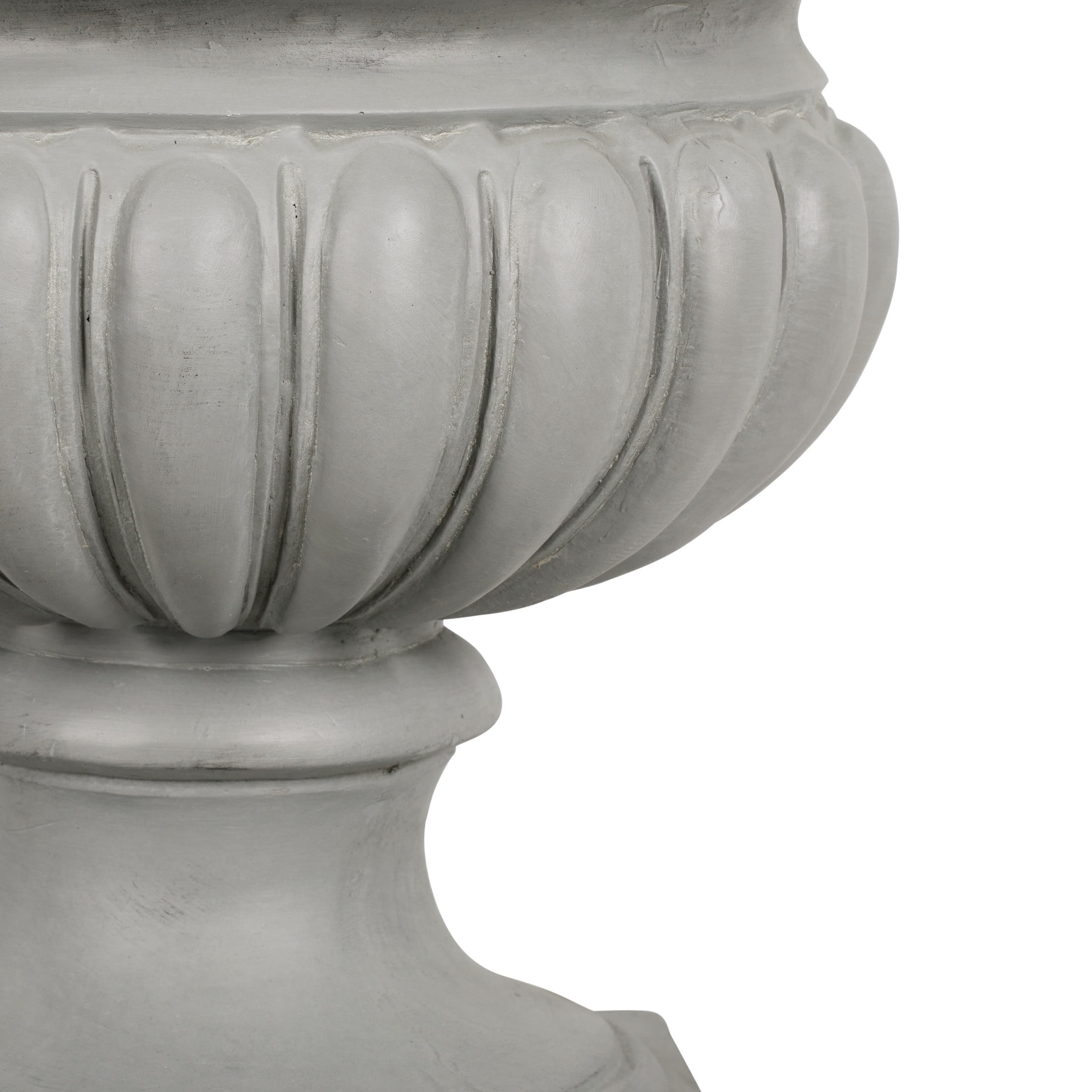 Christopher Knight Home 18.11" Pedestal Urn Planter, MGO Flower Pot with Scrollwork, Gray