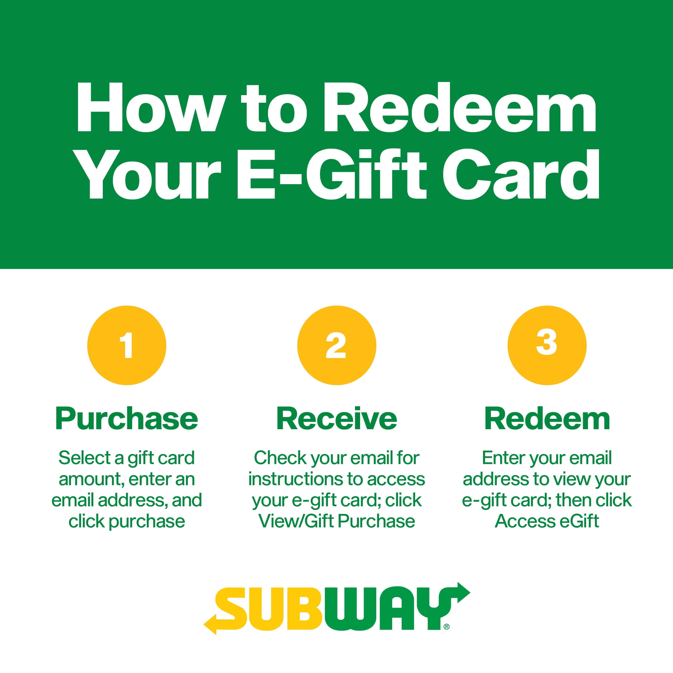 Subway $25 Thank You eGift Card [Email Delivery]