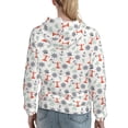 thumbnail image 7 of Fotbe Lighthouse Sailboat Pattern Womens Long Sleeve Hoodie, Pullover Hooded Sweatshirt, Kangaroo Pocket Hoodie with Eye-catching Drawstrings-Small, 7 of 7