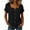 Black, variant on Womens Summer Tops Casual Short Sleeve Square Neckline Flared Tops - Button Front for Fall Black XL
