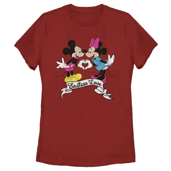Women's Mickey & Friends Endless Love  Graphic Tee Red X Large