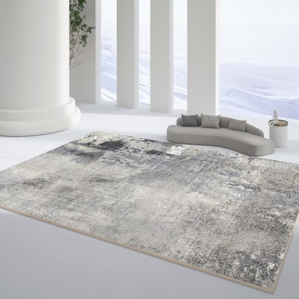 Xiao Hua Alfombra de baño, antideslizante, de felpa, peluda, lavable a máquina, color gris, 61 x 40 cm