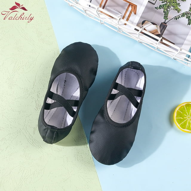 PU Leather Pointe Shoes Full Sole Dance Slippers Children Ballerina Practice Ballet Dancing Training Use 3 Colors FWZ