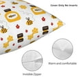 thumbnail image 3 of Pofeuu Bees and Flowers Print Double-sided plush pillowcase Square Throw Pillow Covers Pillows Cover for Living Room Bedroom Sofa Couch Cushion Cover（No pillow core）-12"x12", 3 of 7