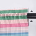 thumbnail image 5 of Pink Green Blue Stripe Valance Curtains for Kitchen/Living Room/Bathroom/Bedroom Window, Rod Pocket Small Topper Half Short Window Curtains Voile Sheer Scarf, Farmhouse Stripes Contemporary 54"x18", 5 of 8
