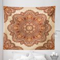 thumbnail image 1 of Ethnic Tapestry, Mandala Style Floral Flower with Abstract Paisley Backdrop Art Print, Fabric Wall Hanging Decor for Bedroom Living Room Dorm, 5 Sizes, Dark Brown Pale Brown, by Ambesonne, 1 of 1
