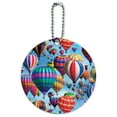 thumbnail image 1 of Hot Air Balloons Pattern Round Luggage ID Tag Card Suitcase Carry-On, 1 of 8