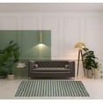 thumbnail image 2 of HomeRoots 486819 5 x 8 ft. Chevron Hand Woven Stain Resistant Rectangle Area Rug with Fringe, Teal, 2 of 5