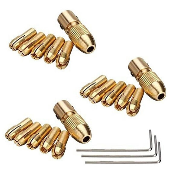 3 Sets 0.5-3mm Brass Drill Chuck Small Electric Drill Bit Collet Fit