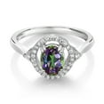 thumbnail image 2 of Gem Stone King 1.34 Ct Oval Green Mystic Topaz 925 Sterling Silver Ring (Size 7), 2 of 4
