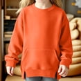 thumbnail image 4 of Mitankcoo Girls Crew Neck Long Sleeve Sweatshirt Loose Pullover with Kangaroo Pocket & Side Split Hem for Kids Daily, 4 of 8