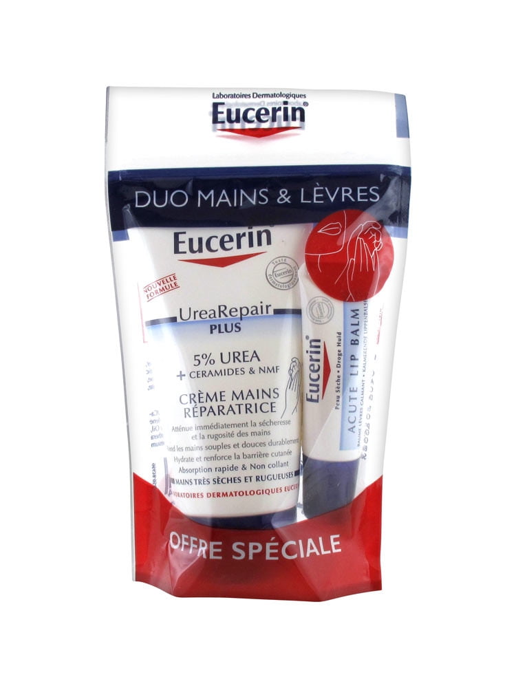 Eucerin UreaRepair PLUS 5% Urea Hand Cream 75ml Eucerin Dry Skin Calming Lips Balm 10ml Walmart.com