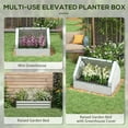 thumbnail image 3 of Garden Bed with Mini Greenhouse, Galvanized Outdoor Planter Box with Cover White, 3 of 5