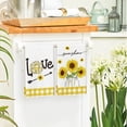 thumbnail image 7 of Sm:)e Sunflower Hello Sunshine Summer Kitchen Towels 18x26 Inch Set of 4 Yellow Buffalo Plaid, 7 of 7