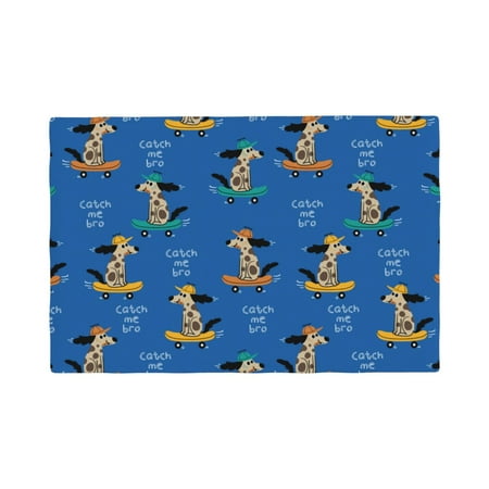 

Placemats Set of 4 Skater Dog Heat Resistant Non - Slip Place mats Waterproof table mat for Kitchen Dining-4片装