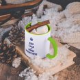 thumbnail image 5 of 3dRose, Keep calm and finish your thesis. White and Navy., 11oz Two-Tone Green Mug, 5 of 7