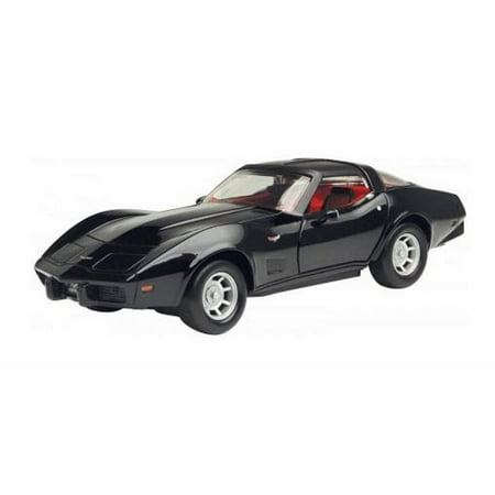 Chevy Corvette A/c - 1979 Chevy Corvette, Black - Motormax Premium American 73244 - 1/24 Scale Diecast Model Car
