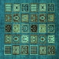 thumbnail image 1 of Ahgly Company Indoor Square Oriental Turquoise Blue Modern Area Rugs, 6' Square, 1 of 4