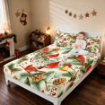 thumbnail image 3 of Manfei Christmas Tree Bed Sheets Holiday Full Size Sheets, Red Green 4 Pieces (1 Flat Sheet, 1 Fitted Sheet and 2 Pillowcases), 3 of 6