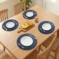 thumbnail image 3 of Unique Bargains Farmhouse Round Placemats Set of 6 Woven Placemats Navy Blue, 3 of 6