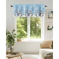 thumbnail image 4 of Blue Christmas Snowman Friends Kitchen Valances for Windows Winter Trees Snowflakes Valance Curtains&nbsp; for Kitchen /Living Room/Bedroom/ Bathroom Decor, 54"x18 " ,Rod Pocket 1 Panel,, 4 of 7