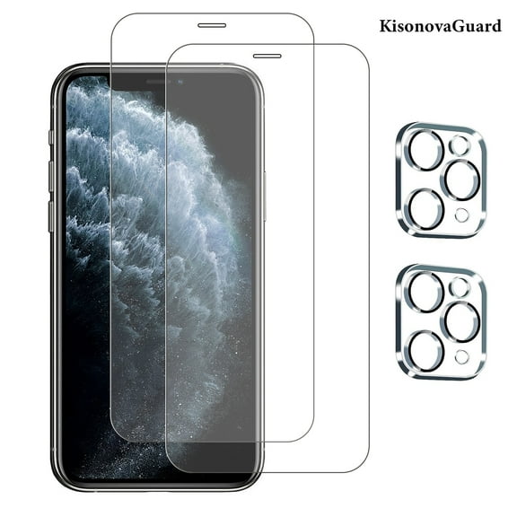 [2 2Pack]For iphone 11 Pro Max Screen Protector with Camera Lens Protector,Sensor Protection,Dynamic Island Compatible,Case Friendly Tempered Glass Film[9H Hardness]designed for 11 Pro Max
