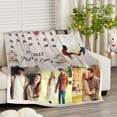 thumbnail image 4 of Personalised Anniversary Blanket with Name Gift Blanket for Valentine's Day, Birthday, Wedding Photo Blanket for Couples (1 Photo/Date), 4 of 6