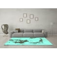 thumbnail image 3 of Ahgly Company Indoor Rectangle Abstract Turquoise Blue Modern Area Rugs, 3' x 5', 3 of 4