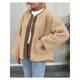 thumbnail image 4 of Abrigos de Invierno para Mujer, de Larga, con Botones, Chaquetas de Forro Suave, Ropa de Abrigo, Moda de Otoño Caqui L, 4 of 9