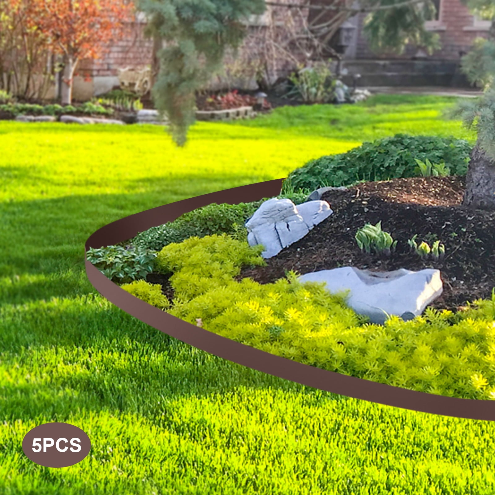 Wildnix Flexible Landscape Edging Set of 5, 16.25ft, Steel with Nano Baking Paint, Easy to Install, Perfect for Garden and Lawn Decoration
