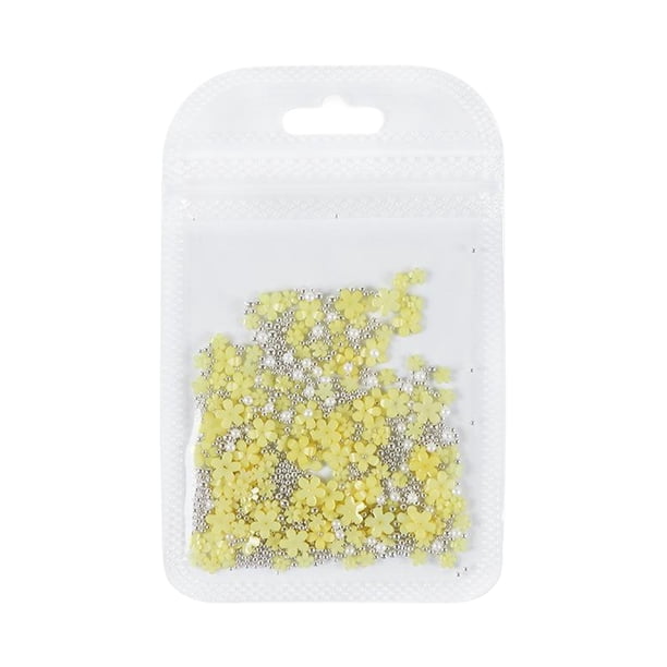 Seitruly Juego completo de kits de uñas acrílicas para principiantes, fácil de aplicar, adecuado para todas las ocasiones, variedad de Juegos de manicura amarillo-Plata Perla