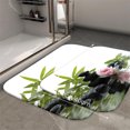thumbnail image 4 of 1pc Zen Stones and Water Lily Absorbent Non-Slip Bathroom Thickened Flannel Rug Decor,Soft,Quick Drying,Suitable For Indoor/outdoor Use,Bathrooms,Bedrooms,Kitchens,Terrace,Laundry Rooms,16"x24", 4 of 9