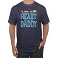 thumbnail image 1 of Girl Stole My Heart She Calls Me Daddy Daughter Girl Dad Father Gift | Mens Father's Day T-Shirt, Vintage Heather Navy, Small, 1 of 4