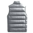 thumbnail image 4 of Dresfit Men's Lightweight Jacket Zip Up Sleeveless Puffer Vest Cotton Big and Tall Warm Casual Outerwear Plus Size Thick Coat with Pockets Gray M, 4 of 4