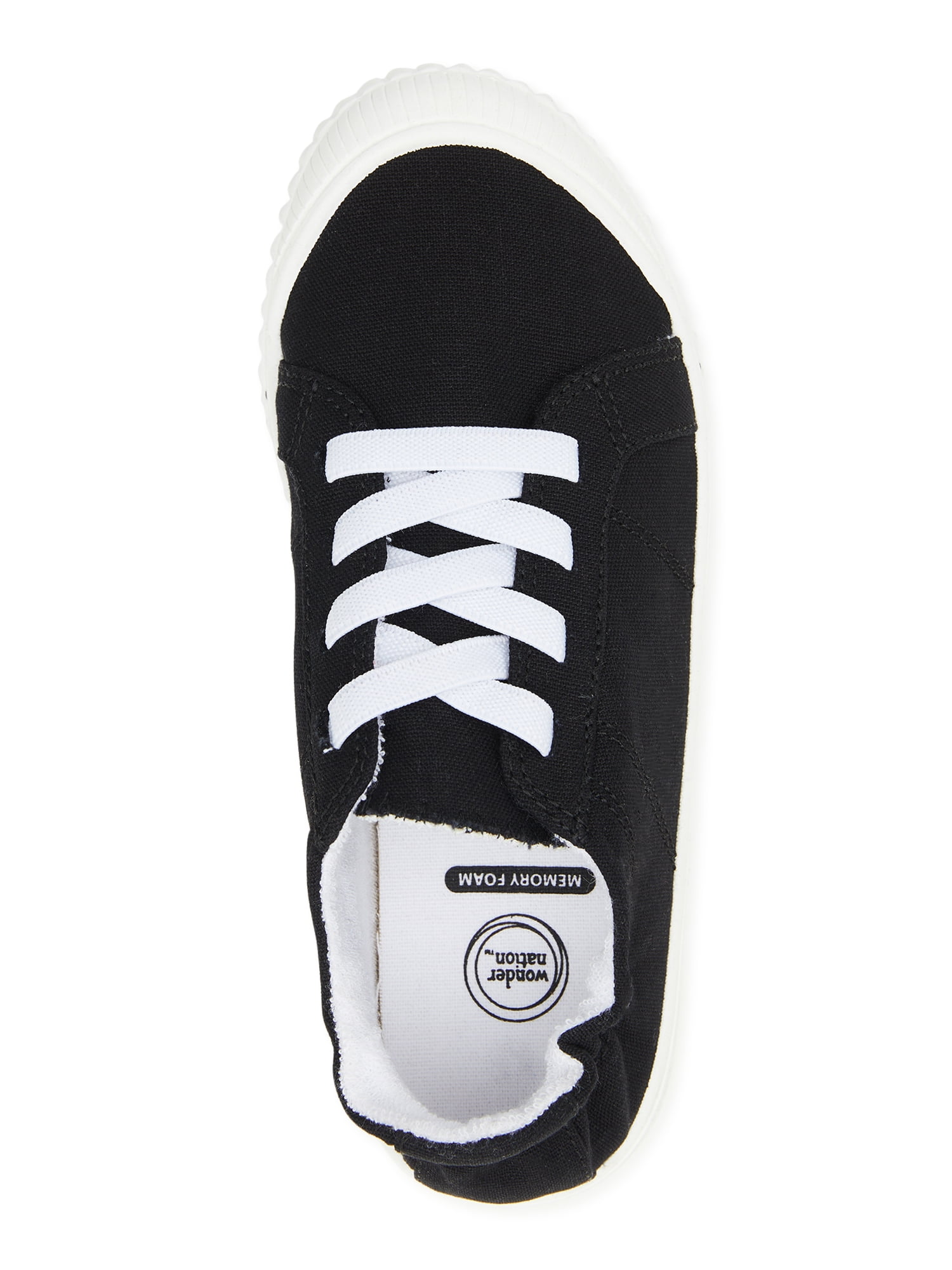 Wonder Nation Little Girl & Big Girl Canvas Bump Toe Sneakers
