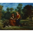 thumbnail image 3 of Eugène Delacroix 17x15 Black Modern Framed Museum Art Print Titled - The Education of the Virgin, 3 of 5