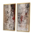 thumbnail image 3 of Designart "Fading Passion Retro Beige and Red Abstract" Abstract Painting Framed Wall Art Set Of 2 - Modern Red Frame Gallery Set For Office Decor, 3 of 6