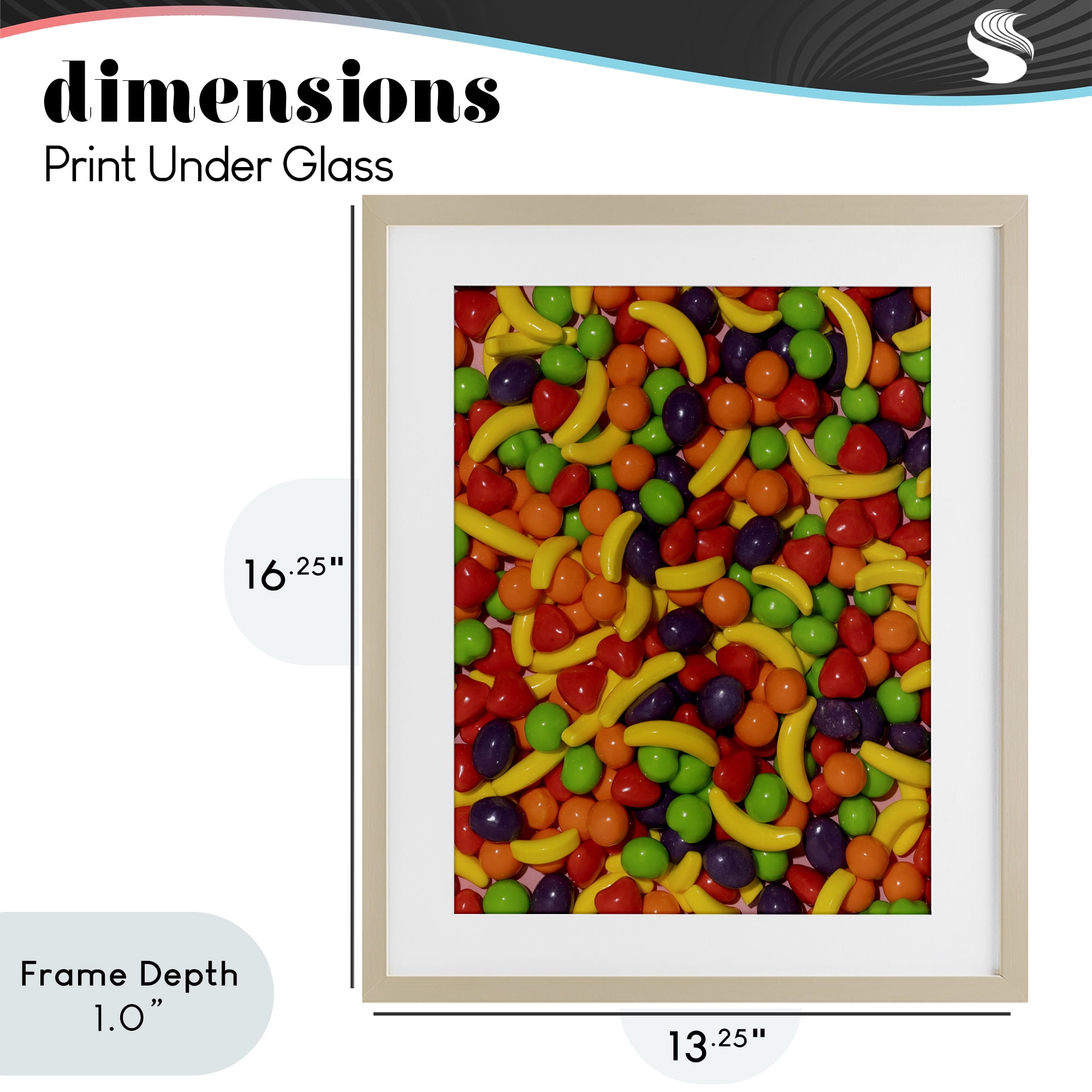 Stupell Industries Retro Assorted Fruit Candy Birch Framed Print Under Glass, design by LISH Creative