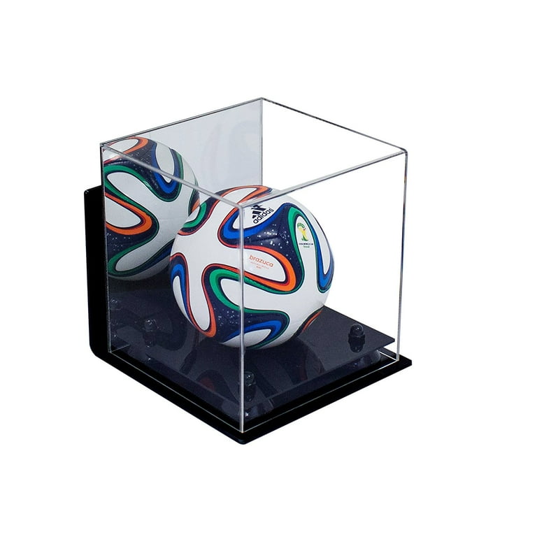 Acrylic Mini - Miniature (not Full Size) Soccer Ball Display Case with Mirror, Wall Mount, Risers selling and Clear Base (A015-CB)