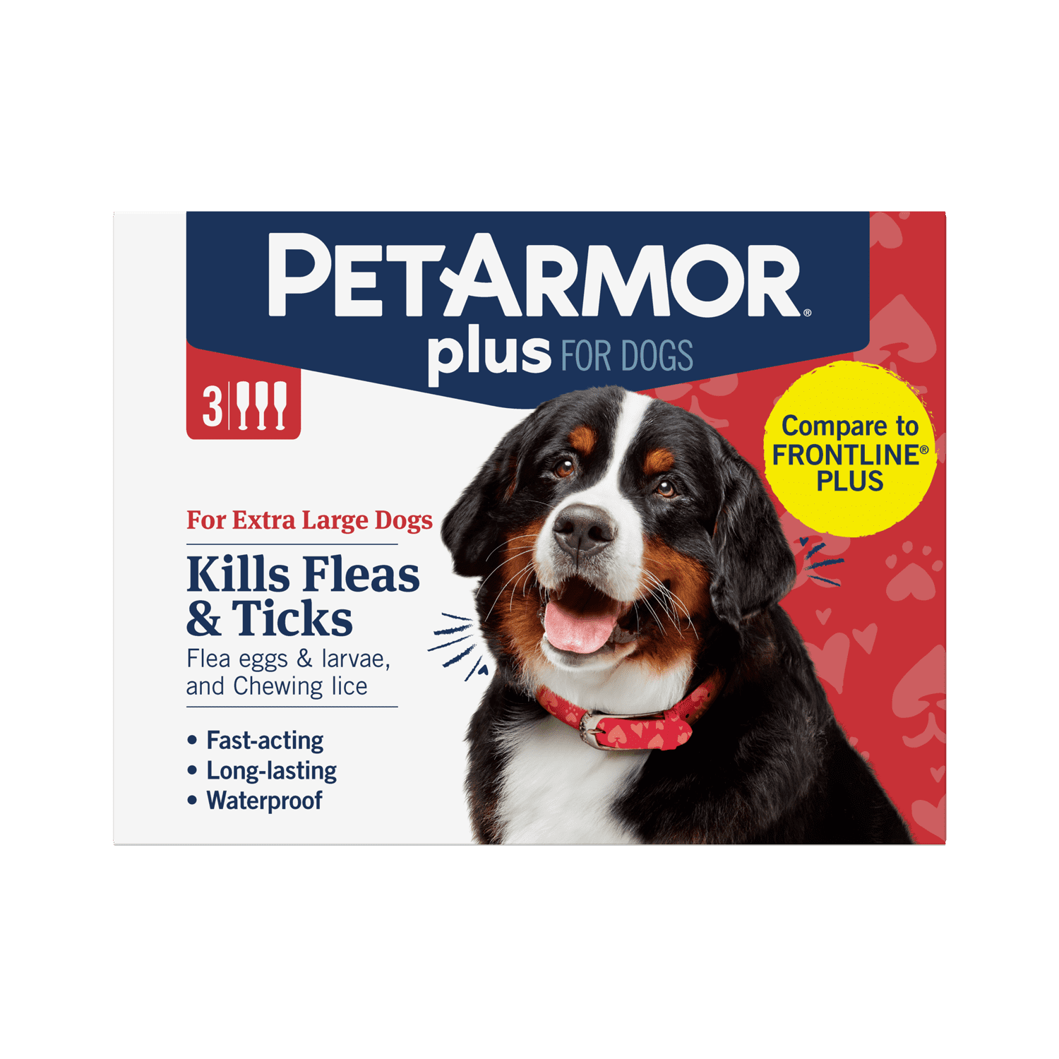 PETARMOR Plus for X-Large Dogs 89-132 lbs, Flea & Tick Prevention for Dogs, 3-Month Supply