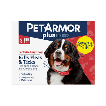 PETARMOR Plus for X-Large Dogs 89-132 lbs, Flea & Tick Prevention for Dogs, 3-Month Supply