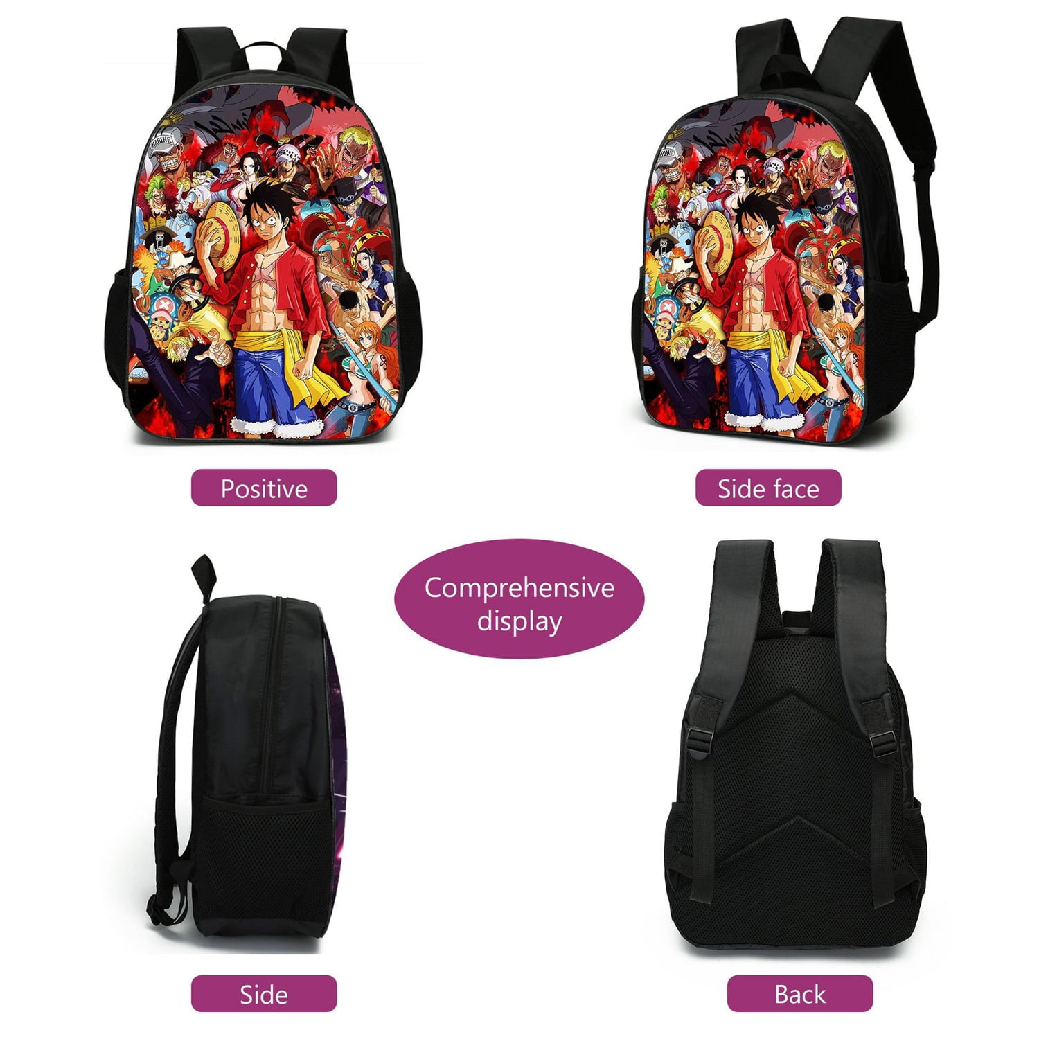 Set One Piece Anime Backpack For Boys Student 3D Print Luffy Zoro School Bags Zipper Bookbag Back To School Backpack (#1) | One Piece Zoro School Daypack Casual Oxford Backpack For Outdoor Set One Piece Anime Backpack For Boys Student 3D Print Luffy Zoro School Bags Zipper Bookbag Back To School Backpack (#1) | One Piece Zoro School Daypack Casual Oxford Backpack For Outdoor