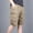 Khaki, variant on WIZUTIZ Men's Cargo Shorts Solid Color Multi-Pocket Drawstring Elastic Waist Cropped Breathable Lightweight Summer Casual Comfy Active Work Shorts