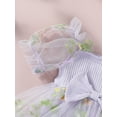 thumbnail image 6 of Musuos Baby Girl Summer Romper Dress 3M 6M 12M 18M 24M Short Puff Sleeve Bow Front Ribbed Bodysuit Newborn Cute Tulle Dress, 6 of 10